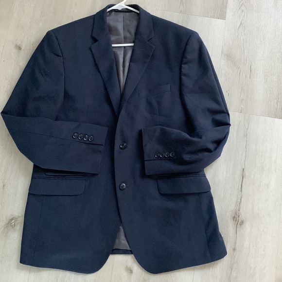 Perry Ellis portfolio‎ slim fit blazer jacket 40R navy blue sport two buttons - Picture 2 of 14